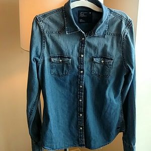 American Eagle Denim Snap Button Shirt