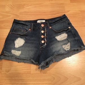 Forever 21 High-Waist Distressed Cutoff Shorts