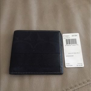 Coach Wallet Men's Billfold Canvas Leather
