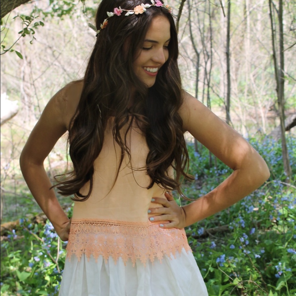 Orange Halter top / crop top