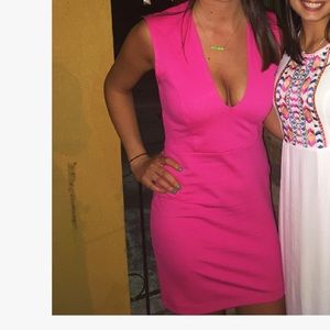 Hot pink bodycon dress