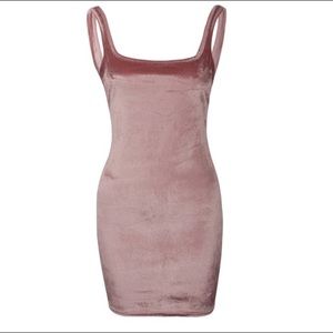 Velvet pink shiny mini dress size s