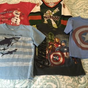 Boys 4t/5t lot! 5shirts all Disney & super heroes