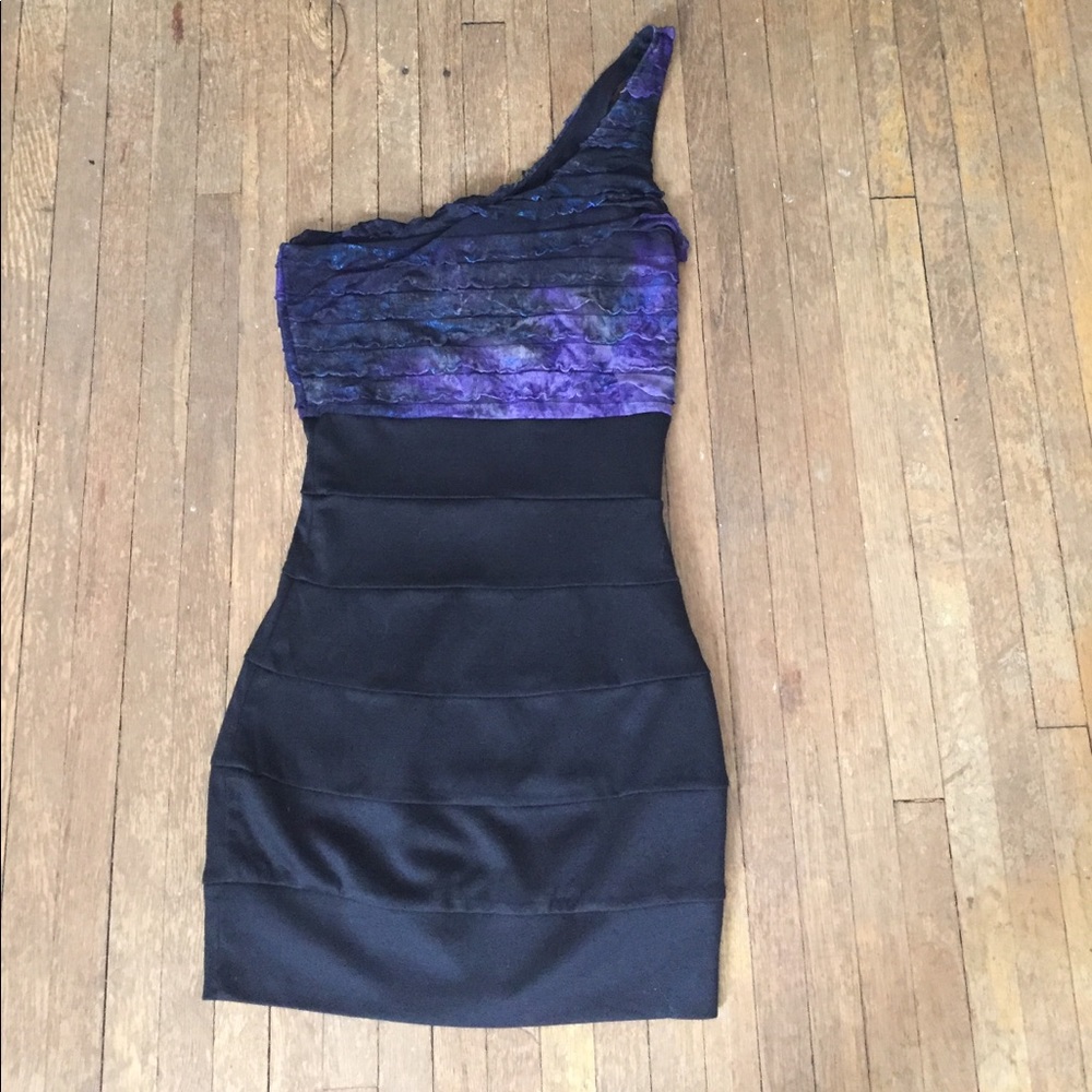 Purple and black dress