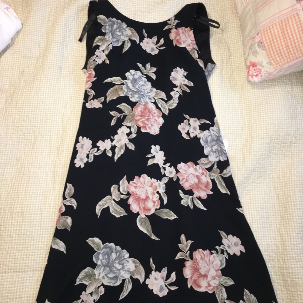 Bloomingdales black floral dress
