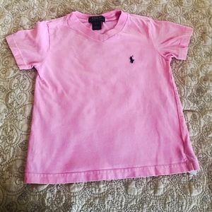 Toddler 2T pink Polo Ralph Lauren vneck T!