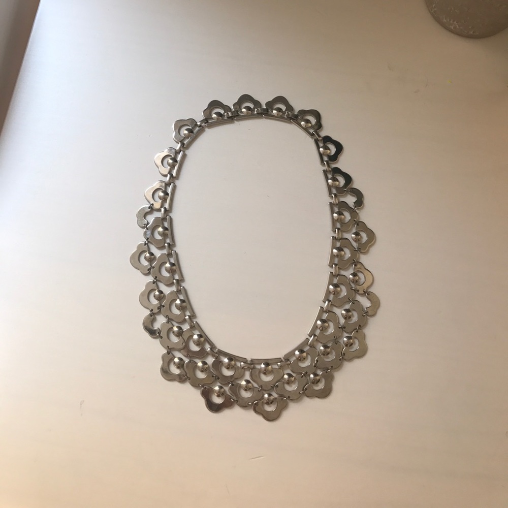 Stella and Dot Silver bib necklace