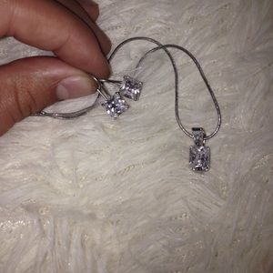 Diamond earring and necklace set