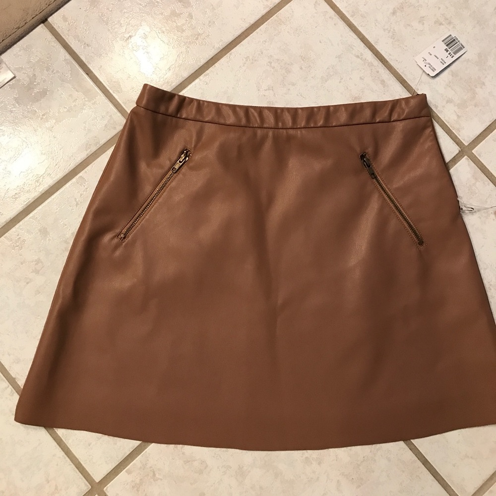 NWT a-line faux leather skirt