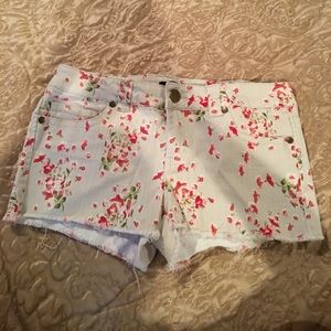 Tan Floral Shorts