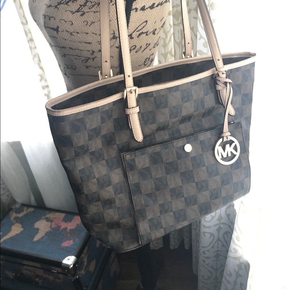 Large brown and tan Michael kors bag