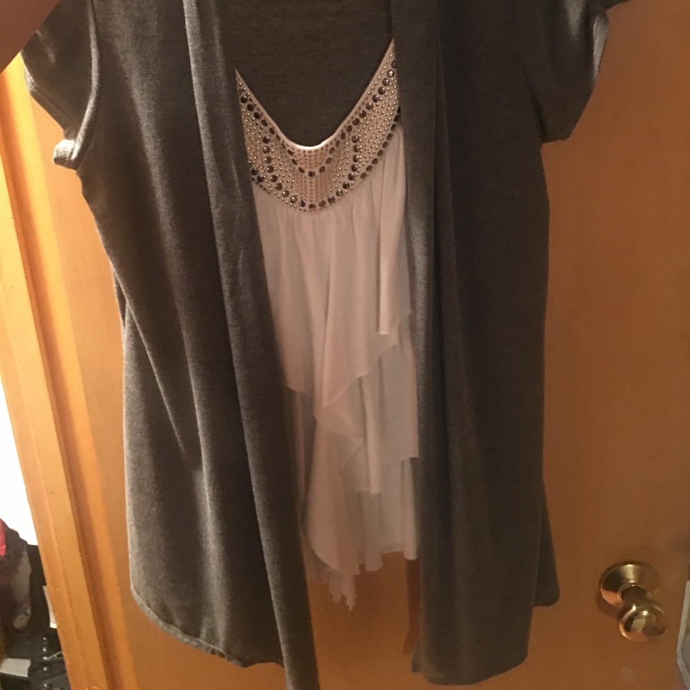 Shirt and cardigan in one