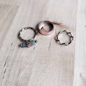 Free people stone gold ring set