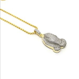 Sterling Silver .925 Iced Out Praying Hand Charm