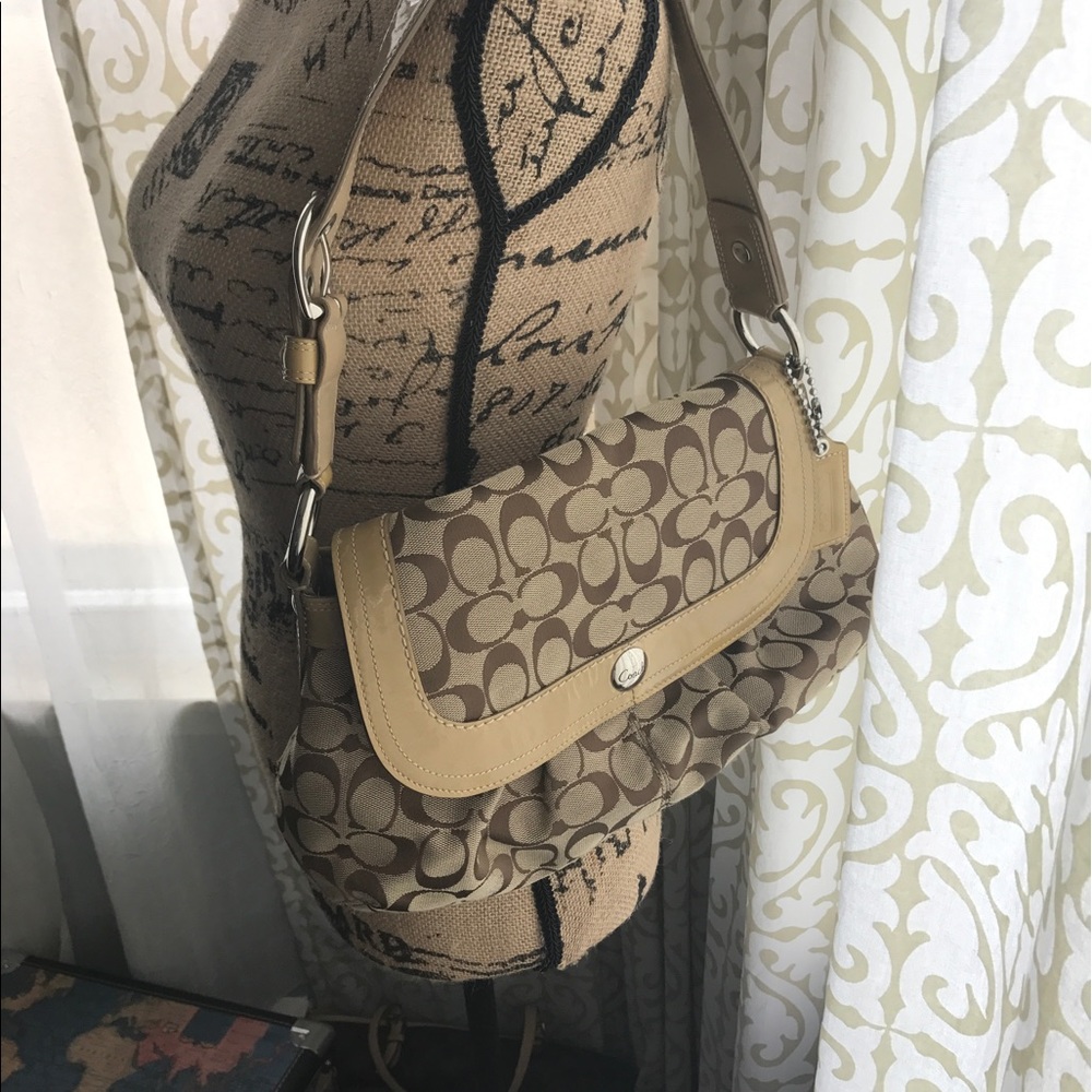 Tan coach purse