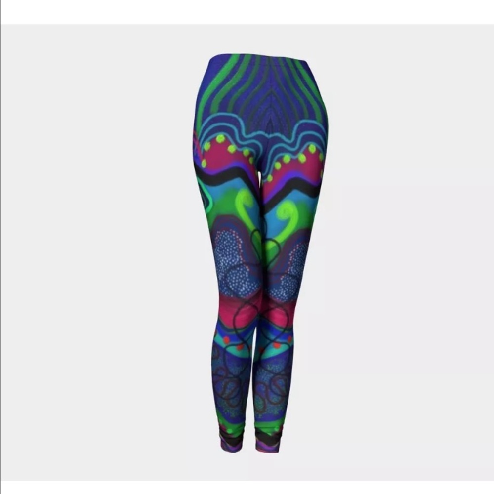 SOLD Neon Purple Green Blue Leggings