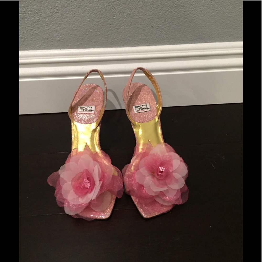 Sling back heels.