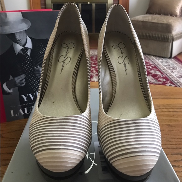 Jessica Simpson Platform Striped Shoes SZ 10 (US) - Picture 1 of 6