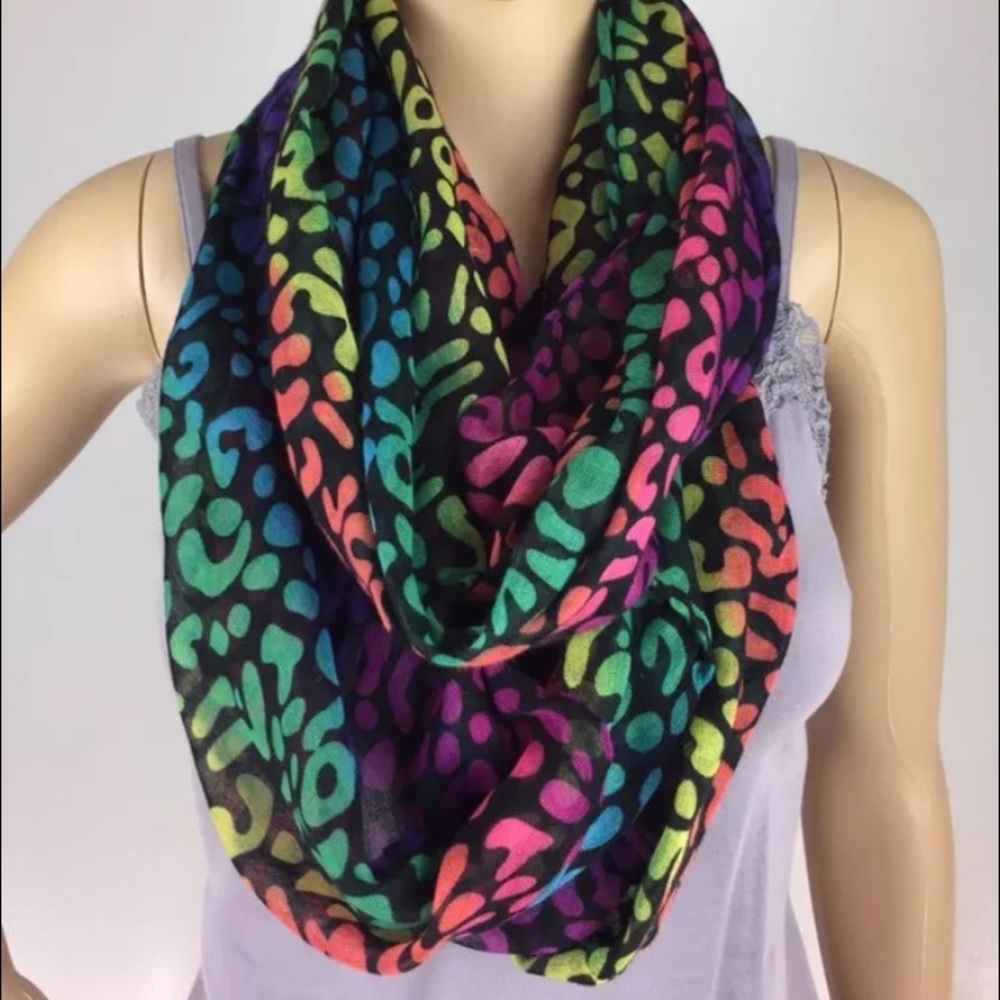 Infinity Scarf Neon Animal Print