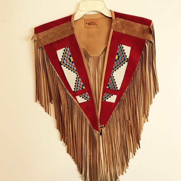 Accessories - Real leather and beaded fringed collar 92