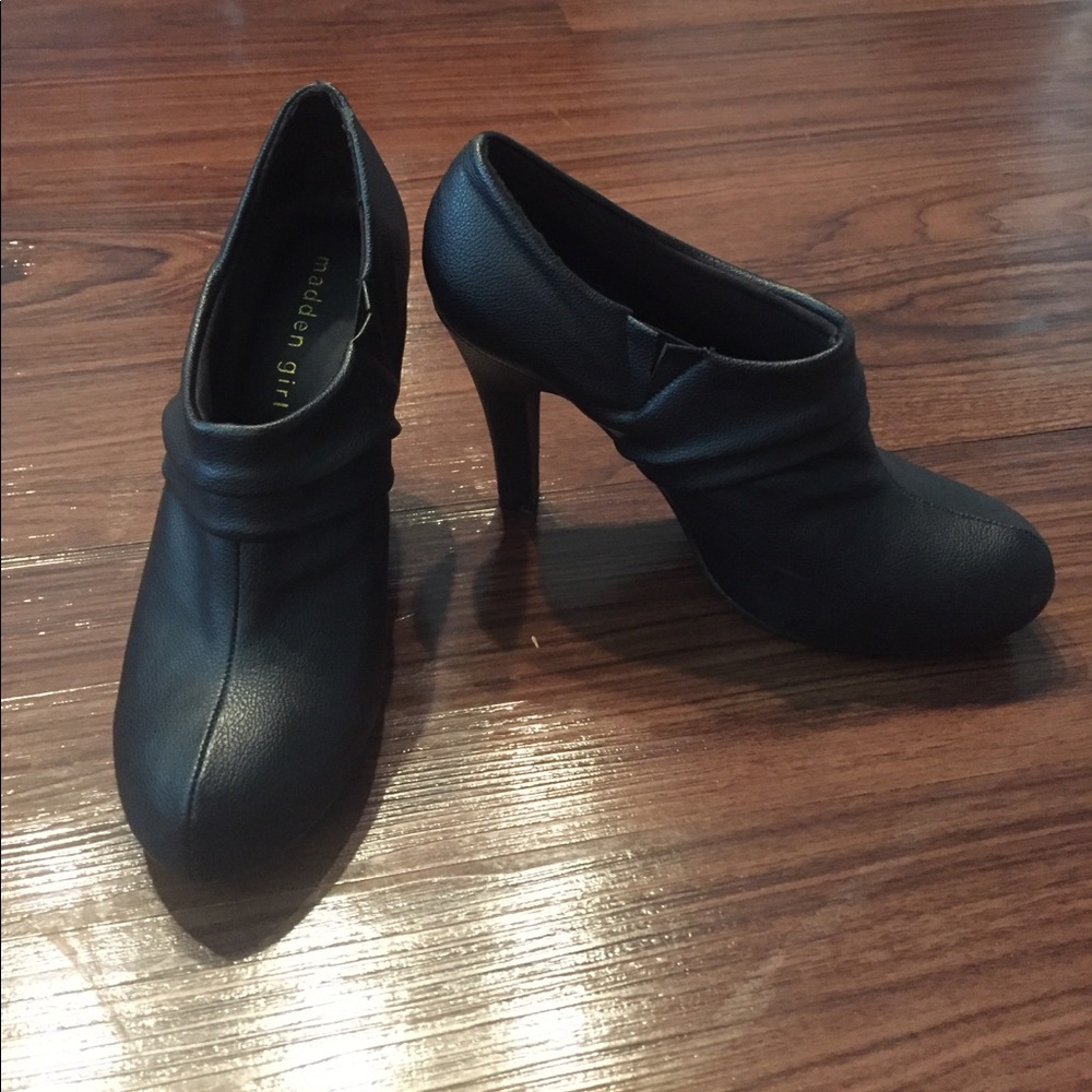 Madden Girl Black Heeled Booties