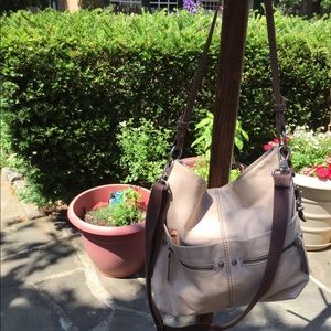 Beige cross body bag