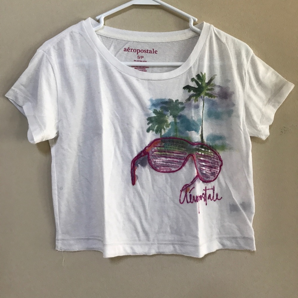 NWOT-Aeropostale-Crop Top with Sequence work