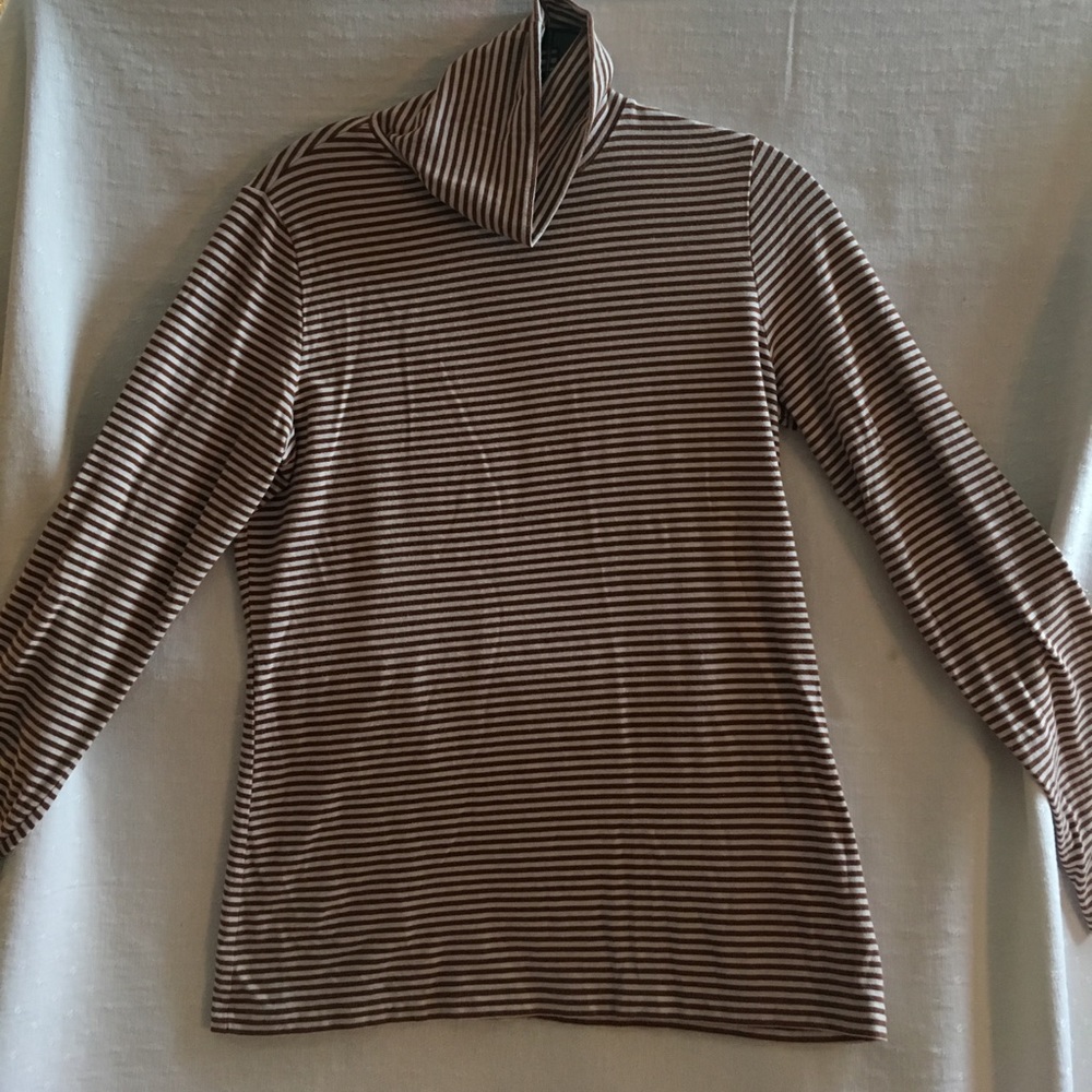 Brown and white striped sweater