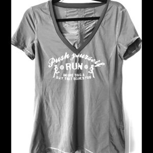LULULEMON gray push yourself run shirt