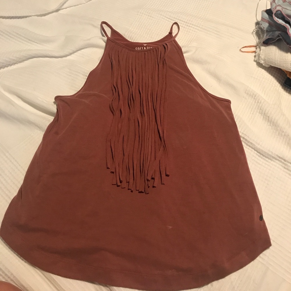 American eagle fringed tank