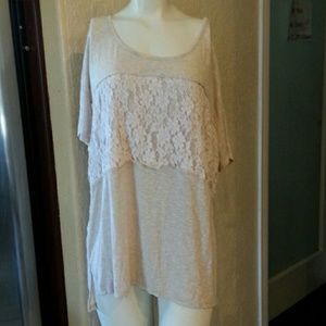 Olivia Moon lace panel plus size top NWOT