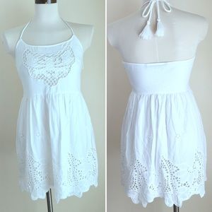 Zara Trafaluc white halter tunic/ dress