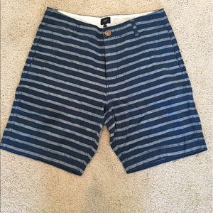 Men's J. Crew blue striped shorts Sz 32W NWT