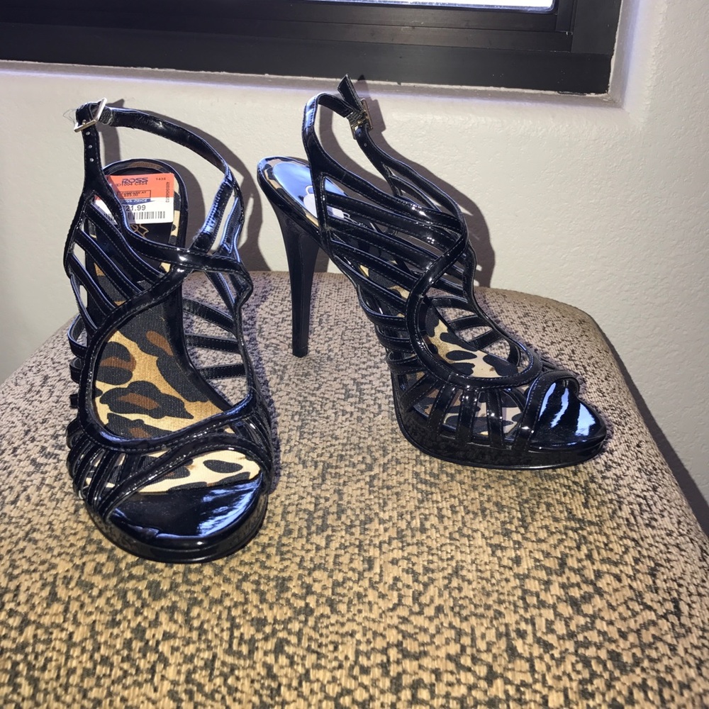 Womens shoes Black patent leather stilettos heels