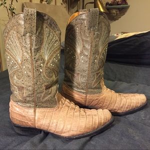 Men's Leather Cowboy Boots - Size 10