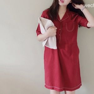 Wine red babydoll dress size S