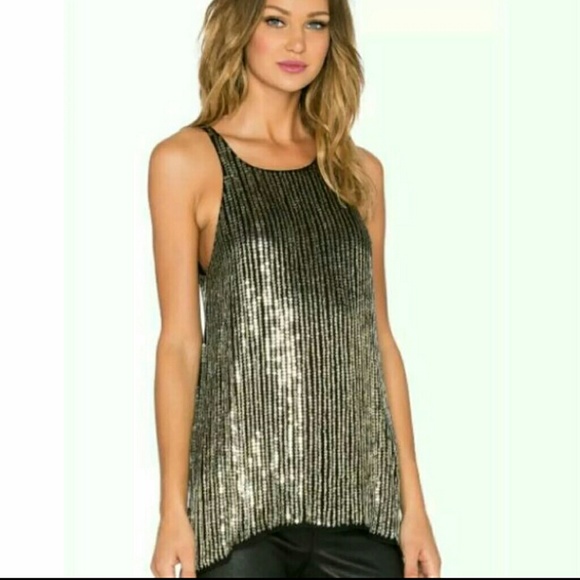 Parker Tops - Parker sequin / beaded top NWT size Small