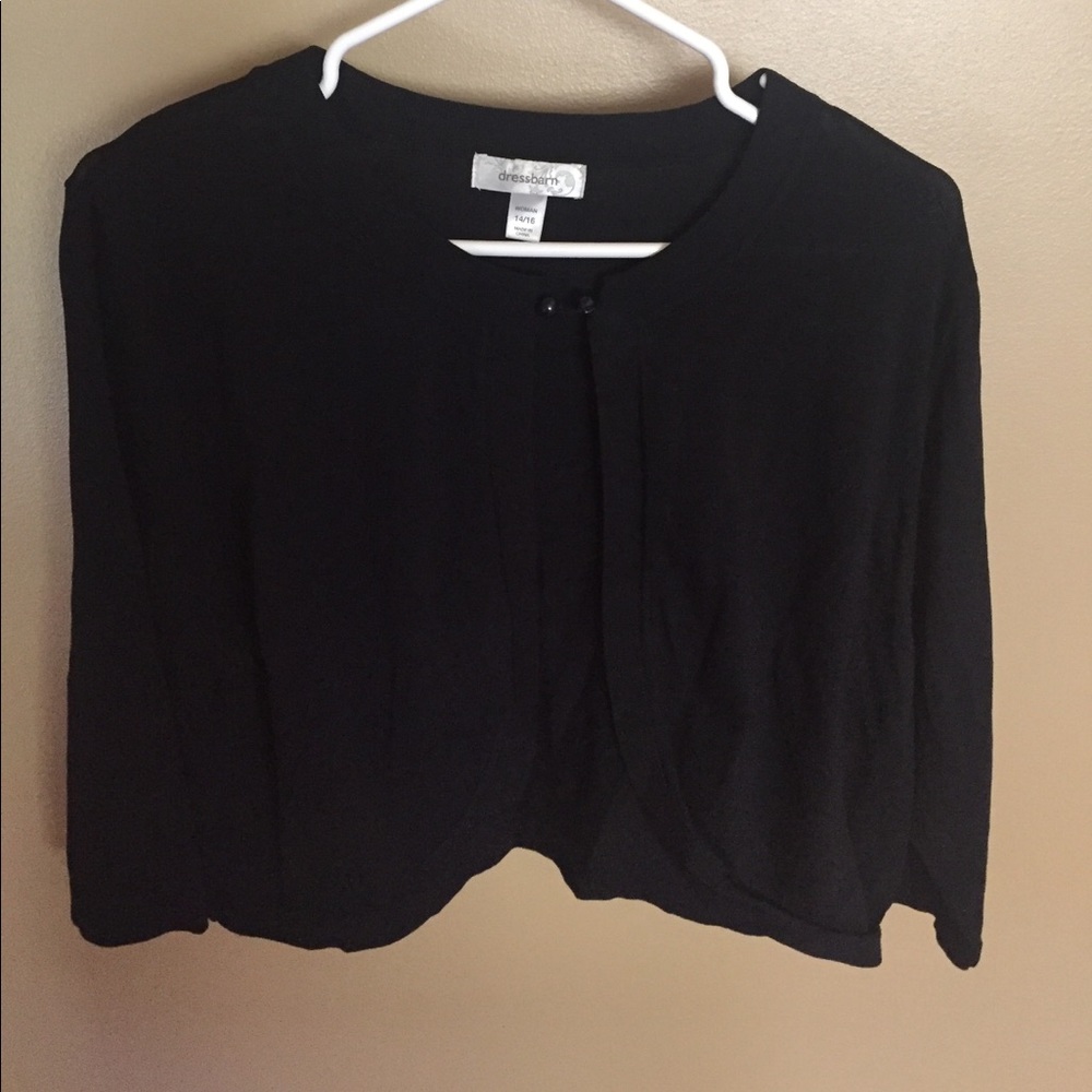 Dressbarn Black Cropped Cardigan