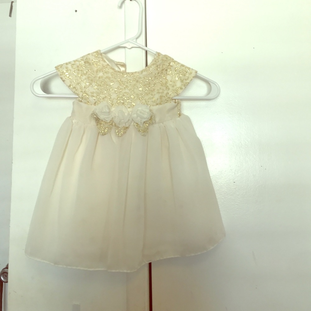 Cream colored baby girl dress