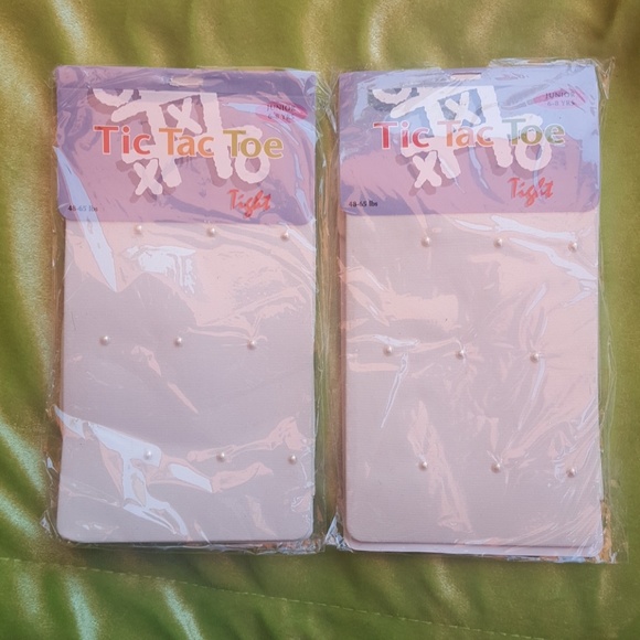 2 ivory beaded girl's tights fits 48-65 pounds - Picture 1 of 4