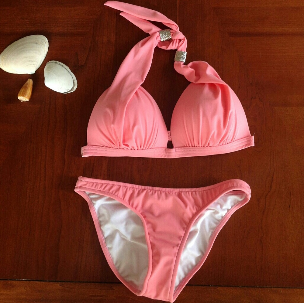 Coral Pink Venus Bikini D-Cup Medium Bottoms