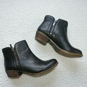 Lucky Brand Black Leather Basel Booties