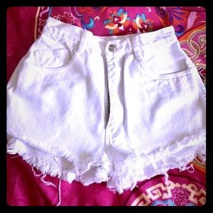White High Waist Shorts