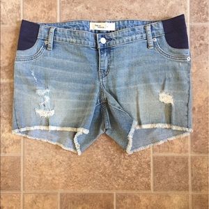 Denim maternity shorts