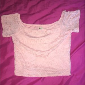 Hollister crop top light pink