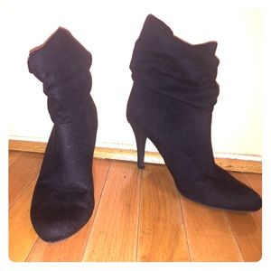 Ankle heeled Black SUEDE boots
