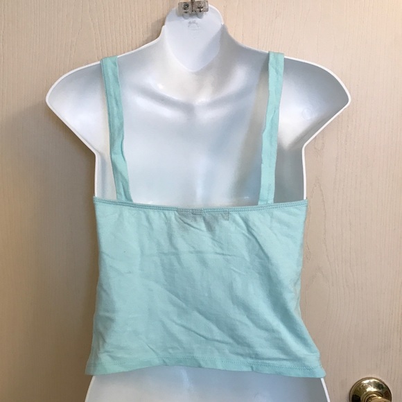 (S,M,L) Mint Zipper Down Bustier Crop Tank Top - Picture 4 of 4