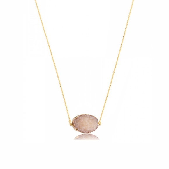 Drusy Geode Dainty Pendant Necklace - Picture 4 of 7