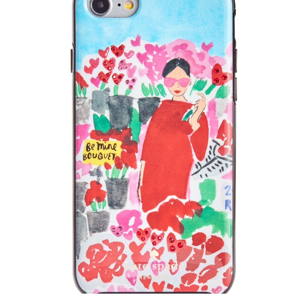 New Kate Spade Jeweled Floral Case for iPhone 6/7! - Picture 2 of 6