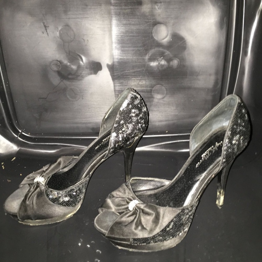 Open toe sequin heels!